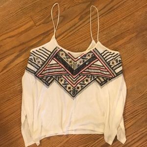 White Express Tank with Sparkle Details